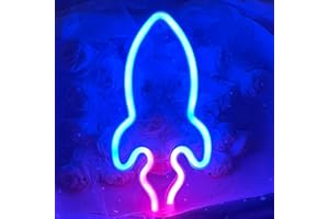 YUEYYNS Fusée Néon,Fusée Enseigne au Néon USB ou Alimenté par Batterie Neon Lights Chambre à Coucher Kids Playground Neon Party Room Décoration de Noël