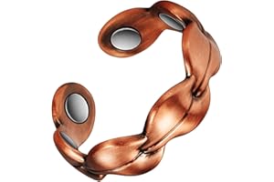 WOLLET Bague en cuivre magnétique Femmes/Hommes réglable en Bonne santé (CPR-0938) (Longueur 57.5mm)