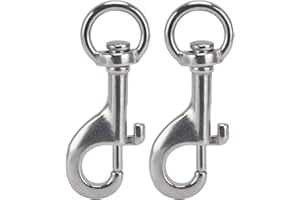 HILITAND 2Pcs Rotating Snap Hook, Eye Bolt 316 Stainless Steel Marine Grade Single Ended Diving Clip 87mm/3.43'' for Keychains and Bag Straps