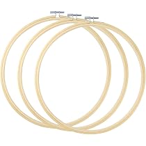 TOKERD Lot 6 Cerceaux Broderie Bambou 20cm - Anneaux Réglables Pour DIY, Artisanat Et Décoration