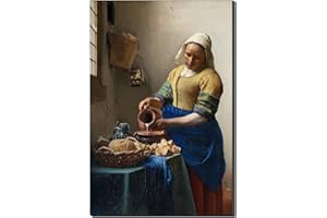 Five-Seller The Milkmaid By Jan Vermeer Canvas Famous Painting Art Reproduction Printed On Canvas Wall Art Art Art For Main Decorations