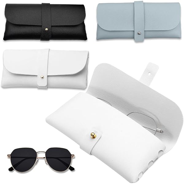 Porta Occhiali Da Sole Custodia Per Occhiali In Vera Pelle Portatile E Morbida Protezione Sicura - Foto 2