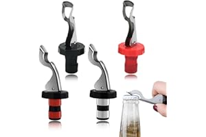 QARULG 4 Pezzi Tappo per Bottiglia di Vino con Leva Riutilizzabili Tappi Ermetici Bottiglie Vino Tappo Ermetico Bottiglie Chiudi Vin Plastica per Preservare Birra Champagne Bevanda Alcolica Tappo Espansione