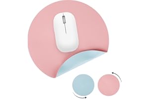 Valicaer Podkładka pod mysz, kolorowa mini podkładka pod mysz, okrągła do bezprzewodowej myszy, podróży, biura, laptopa, przenośna, dwustronna, antypoślizgowa podkładka pod mysz z PCW, wodoodporna i