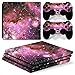 Produktbild Morbuy PS4 Pro Skin Design Folie Aufkleber Sticker schützende Haut Schale für Sony Playstation 4 Pro Konsole und 2 Dualshock Controller (Sky Pink)