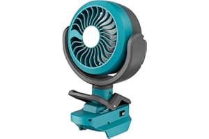 GGIKING Akku Ventilator für makita 18V Akku (ohne Akku) Tragbarer Clip-On-Ventilator Tischventilator mit 2 Geschwindigkeiten, Akku-Lüfter für Baustelle, Kinderwagen, Camping, Werkstatt
