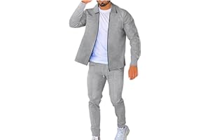 MXETWJEL Men's Casual Tracksuit Set 2 Piece Full Zip Jacket Drawstring Mens Joggers Outfit Sale Clearance Waffle Mens Activewear Yoga Pants Top & Bottom Comforty Breathable Casual Athletic Sets