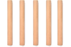 CTFOREST 5 rodillos de madera de haya, para pizza, pasta, pan (marrón)