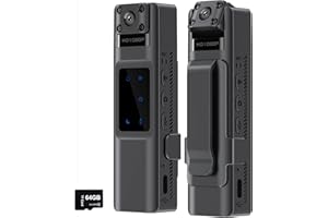 SRIKEKL 1080P HD Body Mounted Camera, Mini Wearable Body Worn Cam with Night Vision,for Law Enforcement Recorder,Indoor/Outdoor Use(64G Memory)