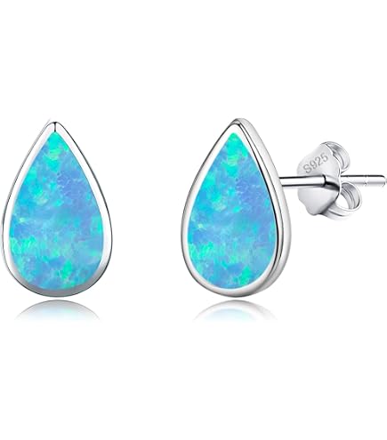Opal Schmuck Gebraucht 925 Sterling Silber Luxus 6mm Feuer Opal Ohrstecker Für Frauen Blau Flashfire Opals