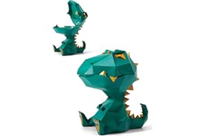 HAUCOZE Amoy-Art Plato de Caramelos Dulces Tarro de Galletas Dinosaurio Figura Decorativa Modern Escultura Arte Animal Regalo Interior Estatua Resina Verde 18cm