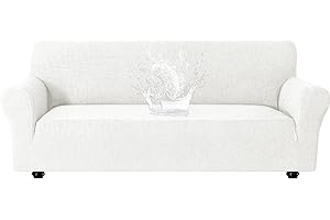 Ystyle Funda Sofa Impermeable 3 Plazas, Ajustables Fundas Sofa Elasticas, Universales Cubre Sofas Antiarañazos Gatos, Couch Cover Antideslizante Antimanchas, con Reposabrazos, Crema
