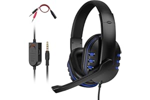 Dhaose Gaming Headset for PS-4, Headset for PS-5 Xbox One s 3.5mm Wired Over-Head Stereo Gaming Headphone with Mic Microphone Volume Control for Xbox One s PC Tablet Laptop Smartphone