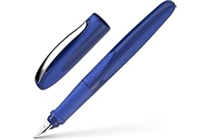 Schneider 168415 Ray Stylo plume pour gaucher, avec cartouche d'encre standard bleu roi, bleu spatial