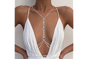 JUSTUSNX Grün Kristall BH Kette Mode Einfache Körper Kette Strass Sexy Bikini Nachtclub Körper Kette Zubehör für Frauen und Mädchen