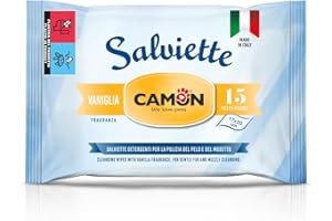 CAMON | Reinigungstücher Pocket Vanille, Box mit 18 Stück, Reinigungstücher für Augen und Ohren von Hunden und Katzen, sanfte Formel, 17 x 20 cm