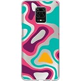 PrintiFy Xiaomi Redmi Note 9 Pro ile Uyumlu Kapak Renkli Desen A Kırmızı Tasarımlı 1mm Fit Şeffaf Silikon Kılıf