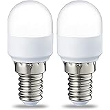 Amazon Basics Confezione da 2 lampadine LED E14 T25 per frigorifero, 1.7 W (sostituisce quella da 15 W), luce bianca calda, n