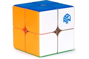 GAN 249 v2 Speed Cube 2x2, Mini Zauberwürfel Original Stickerless 48mm - IPG v4 Kern & GES v3 & Elastische Anpassung, Erwachsene und Kinder-Nicht Magnetisch