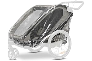 hauck Bike N Walk Duo Funda Lluvia Remolque Bicicleta – Cubierta Impermeable con Ventilación - Reflectores- Fácil de Poner y Quitar - Transparente y Plegable