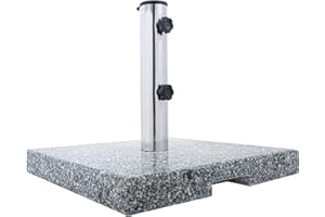 ‎ANATERRA Anaterra® Sonnenschirmständer - Granit, 20 kg, Mobil, Stabil, mit Griff, Edelstahl, Quadratisch/Rund - Schirmständer, Sonnenschirmsockel, Ständer für Sonnenschirm, Balkon, Terasse (Quadratisch)