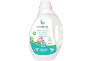 Ecolunes baby detergent 98,50% ingrediënten van natuurlijke oorsprong, säkert för miljön och för ditt barns hälsa, dermatologiskt testad, 2L