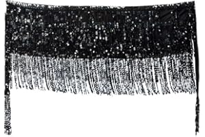 hxaiyouu Belly Dance Dancer Costume Sequin Tassel Fringe Hip Scarf Belt Waist Wrap Skirt