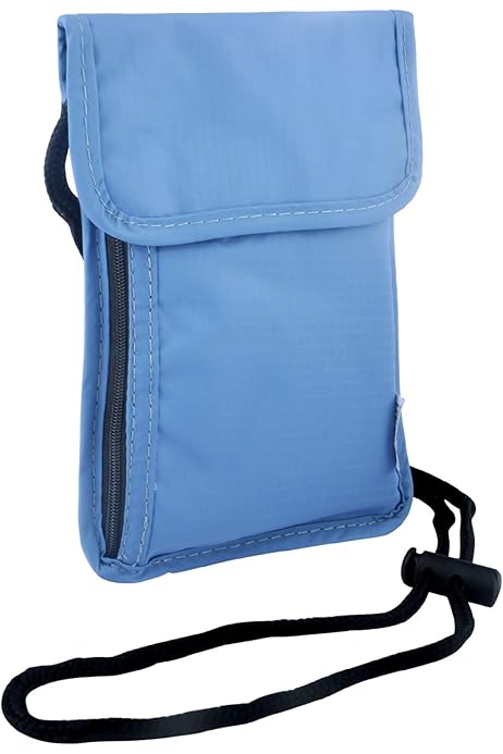 Portadocumenti Da Collo Con Protezione RFID - Per Viaggi, Nero, 19x14 Cm, Unisex - Foto 3