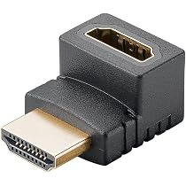 Goobay HDMI Winkeladapter 90°, Vergoldet – Für 8K @ 60 Hz, 4K @ 120 Hz, 48 Gbit/s