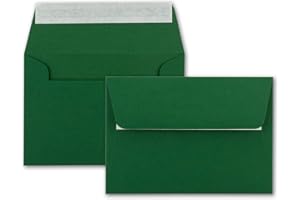 ‎FARBENFROH BY GUSTAV NEUSER 25x Brief-Umschläge B6 - Dunkelgrün - 12,5 x 17,5 cm - Haftklebung 120 g/m² - breite edle Verschluss-Lasche - hochwertige Einladungs-Umschläge