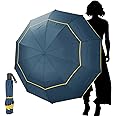 Kalolary Ombrello da Golf Extra Large Ombrello Pieghevole Antipioggia Compatto Oversize, Doppio Baldacchino Ventilato Ombrell