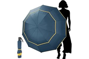 Kalolary Ombrello da Golf Extra Large Ombrello Pieghevole Antipioggia Compatto Oversize, Doppio Baldacchino Ventilato Ombrellone da Viaggio Impermeabile per Donne e Uomini Uso Domestico