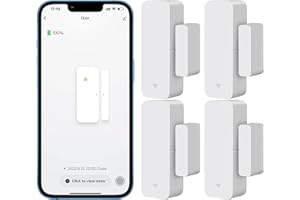 PHOVOLT Sensor de Puerta WiFi, Sensor de Ventana de Puerta Inteligente Tuya, Sensor de Ventana inalámbrico en Tiempo Real Compatible con Alexa Google, Sensor de Contacto Abierto de Puerta (4)