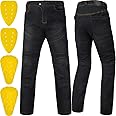 ILM Motorcycle Dirt Bike Motocross Pants for Men CE Armored Riding Gear Jeans Motorbike Adventure Touring Pant (Gray, Waist34'-36' Inseam32')