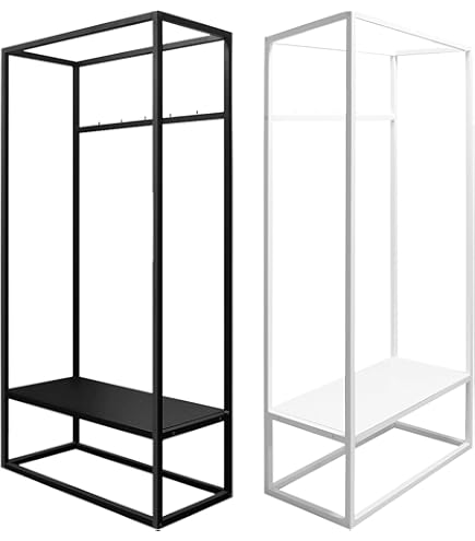 en.casa] Wardrobe on wheels Vestvågøy open cabinet with clothes rod