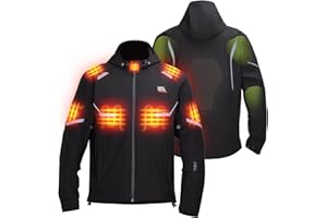 KEMIMOTO Beheizbare Motorradjacke Herren Damen, Heizjacke mit 20000 mAh Akku, wasserdicht winddicht mit Protektoren, Winterjacke für Motorrad, Roller, Biker, Touren