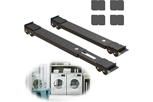 TUAKIMCE Heavy Duty Appliance Rollers, Adjustable Furniture Moving Roller Wheels with Brake, Washing Machine Wheels Load Bearing 660lbs for Refrigerators Sofa and Dryer