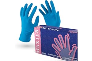 VENSALUD Boîte de100 gants jetables, en nitrile, non poudrés, couleur : bleu, taille S, 3