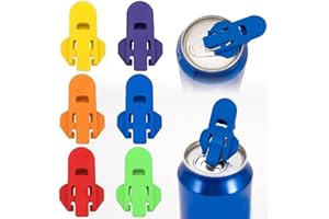 KNOWLIFE 6 Pièces Couvercle De Canette De Soda, Ouvreur De Canette Portables, Ouvre Boîte Soda Réutilisables, Ouvre Canettes Sodas Manuel Facile Pour Canettes En Aluminium Cola, Bière, Sodas, Boissons