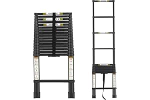 RIKADE Telescopic Ladder, 6.2M/20.63FT Aluminum Telescoping Ladder with Non-Slip Feet, Portable Extension Ladder for Household and Outdoor Working, 330lb Capacity