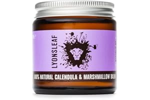 LYONSLEAF Calendula and Marshmallow Balm - 100% Natural Calendula Cream with Marshmallow Root - for eczema, psoriasis, dry, cracked, rough, hard or irritated skin 120ml
