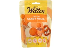 Wilton Candy Melts Naranja Caramelos para Derretir con Sabor Dulce y Cremoso para Moldear, Sumergir y Decorar, Optimas para Cake Pops, Dulces, Tartas y Postres Revestidos, 125 g