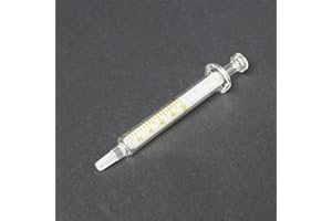 LTKJ Confezione da 10 siringhe in vetro riutilizzabili, da 1 ml, diametro standard, adatte per campioni di laboratorio