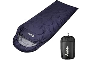 Anbte Saco de Dormir 230x84cm en 5 ℃ a 15 ℃ Manta Saco de Dormir de Invierno 3-4 Estaciones Impermeable y Ultraligero y Relleno de Algodón Ideal para Adultos, Camping