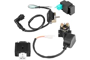 Weikeya Cablaggio Kit,Raddrizzatore stabilizzato Relè di avviamento Bobina di accensione Scatola CDI Adatta per 50cc 70cc 90 110cc ATV Quad (Set di 4)
