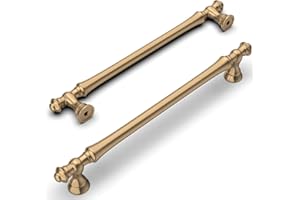 Amerdeco 10 Pièces Poignées de Meuble Or Champagne, 160mm, en Alliage de Zinc, pour Cuisine, Armoires, Tiroirs et Placards UK0017