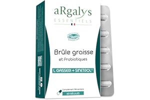 ARGALYS Bruleur de graisse, Formule avec Guarana, Sinetrol® & Probiotiques - Minceur - Perte de Poids, Boost du Métabolisme & Digestion, Cure de 1 mois (60 Gélules), Fabriqué en France, Vegan