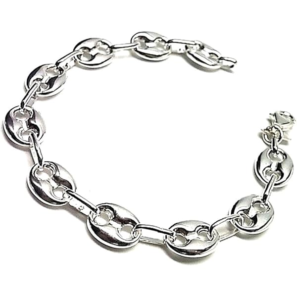 Pulsera Calabrotes De 8x11 Mm. En Plata Y 20 Cms De Longitud