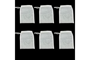 ALICEEDG Sacchetto filtrante per acquario, 6 sacchetti filtranti per acquario con coulisse, materiale filtrante per acquario 120 micron in maglia media per carbone attivo, sfere biologiche, sacchetto