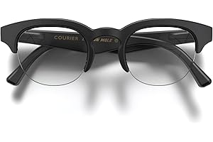 LONDON MOLE® Courier fashion glasses | Zero’s with clear lenses | Modern vintage browline frames | Men’s Women’s Unisex | Spring hinges